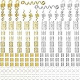 180 Pieces Dreadlock Hair Accessories Celtic Loc Jewelry Hair Cuffs for Braids, Alloy Spiral Coil Hair Clips Dreadlocks Beads Hair Rings Braiding Hair Decorations