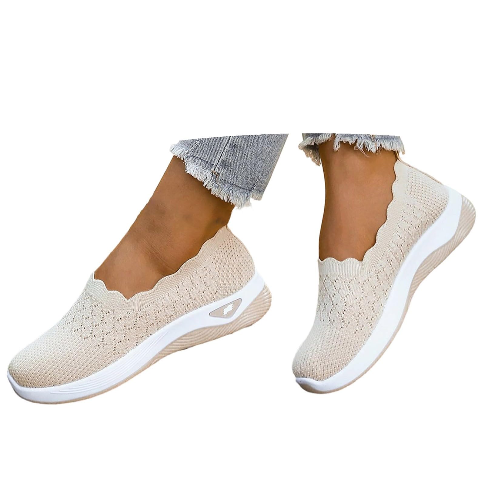 Chaussure Orthopédique Femme Été Baskets Légère Respirante Basket Ballerines Antidérapante Marche Enfiler sans Lacet Sneakers Fitness Slip on Confort Basquette Course Travail