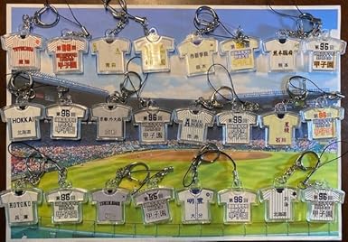 ご予約品❗️高校野球　ユニフォームキーホルダー9個セット Amazon | '22 第94回センバツ高校野球大会 校名入りユニフォーム