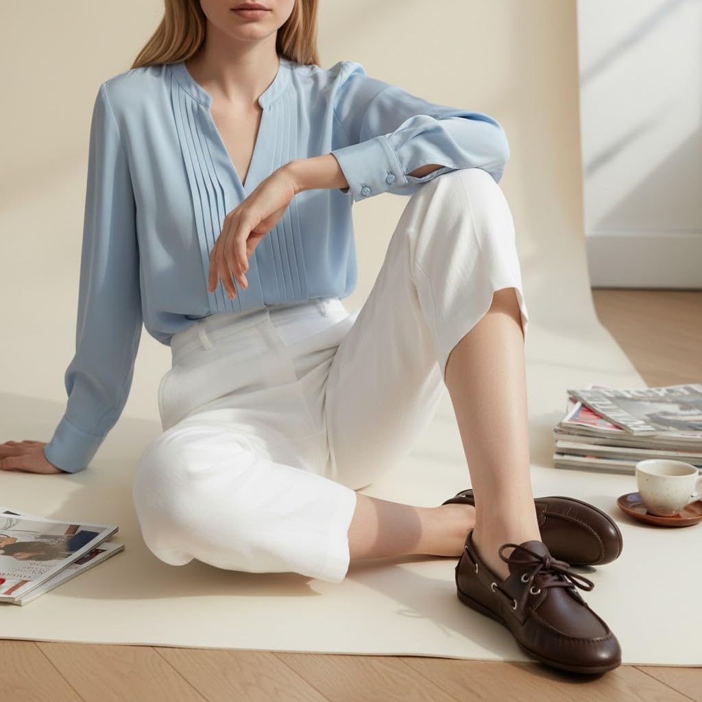 CUSHIONAIRE Anchor Lightweight Boat Shoes for Women | Slip-On Moccasin Loafers with Nautical Design | Wide Widths Available - Image 5