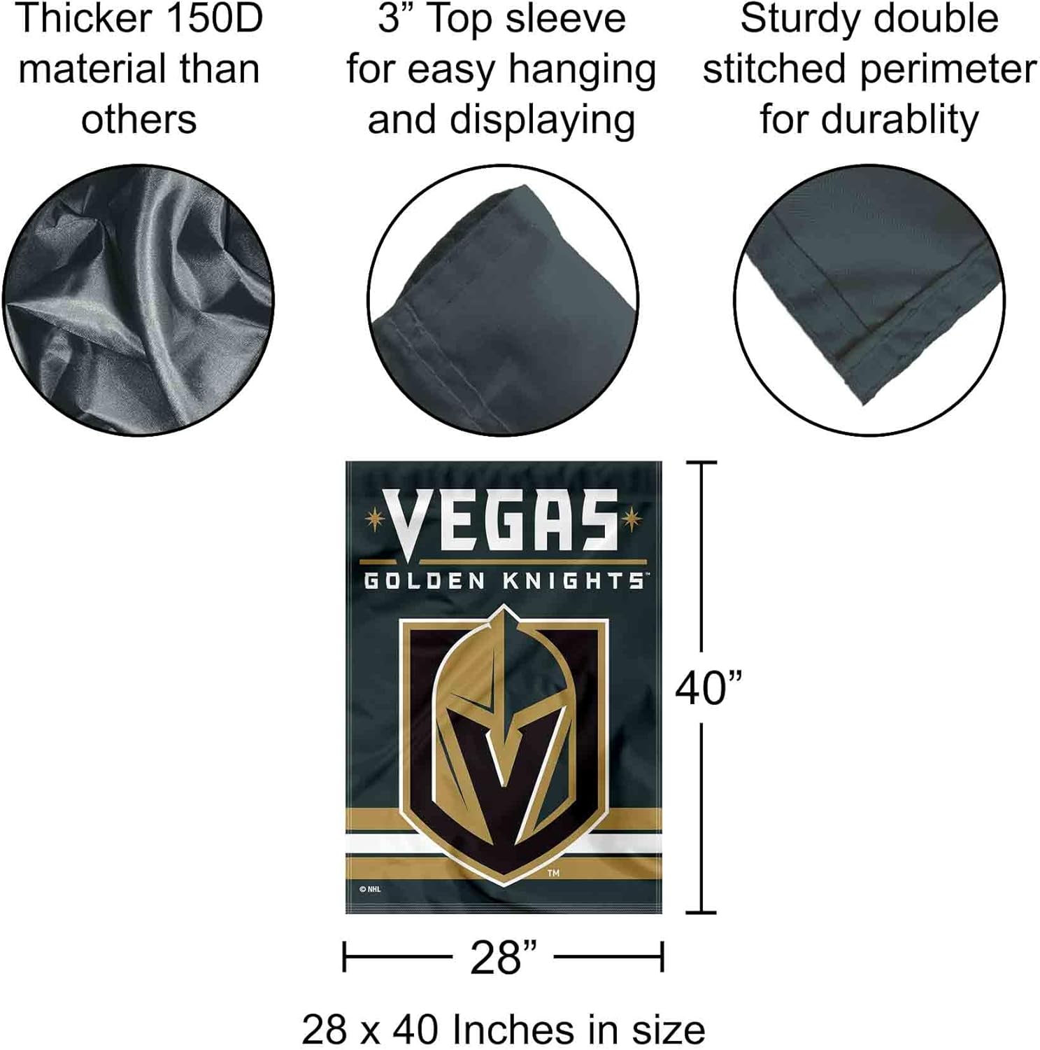 Vegas Golden Knights Two Sided House Flag - Image 2
