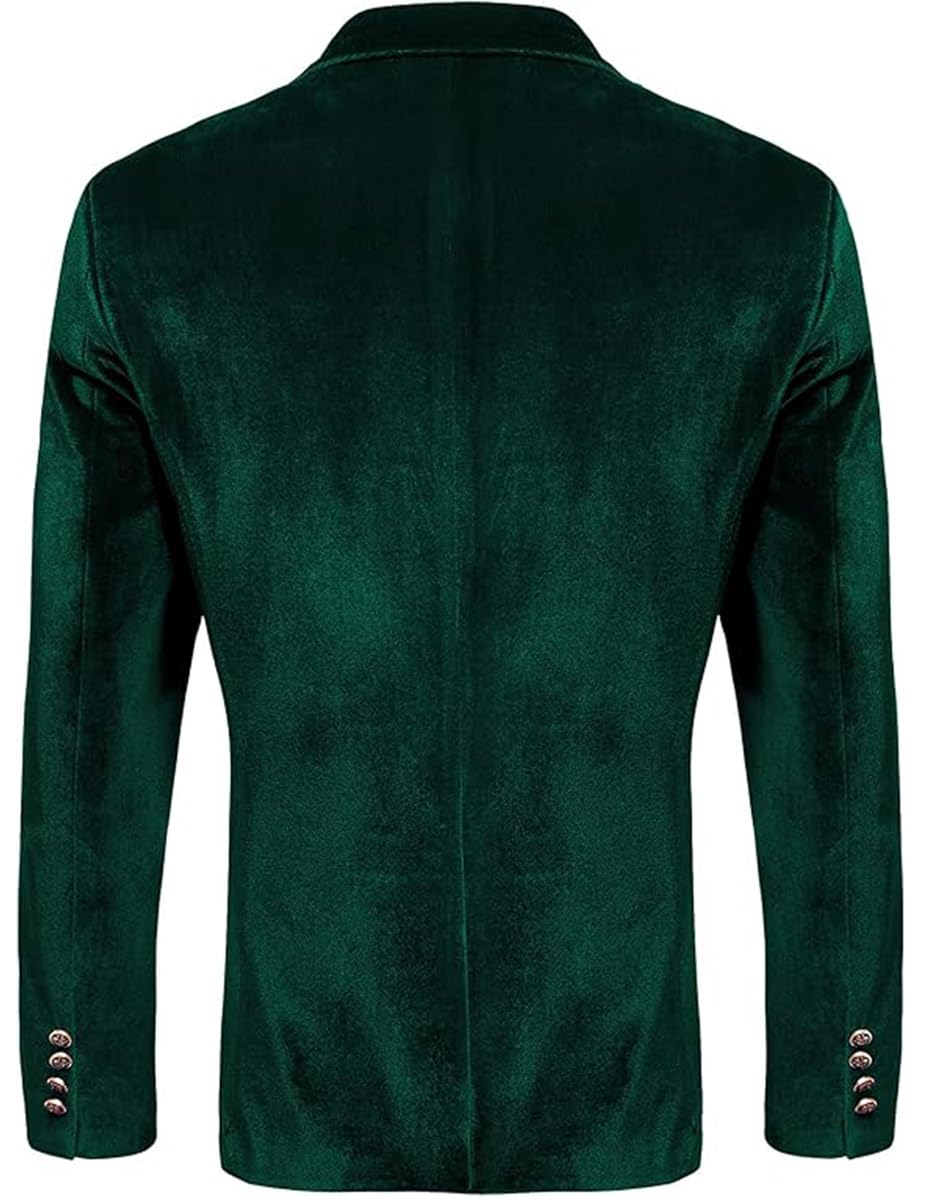 Blazer da uomo in velluto slim fit giacca in velluto un bottone blazer tinta unita smoking blazer matrimonio ballo cena
