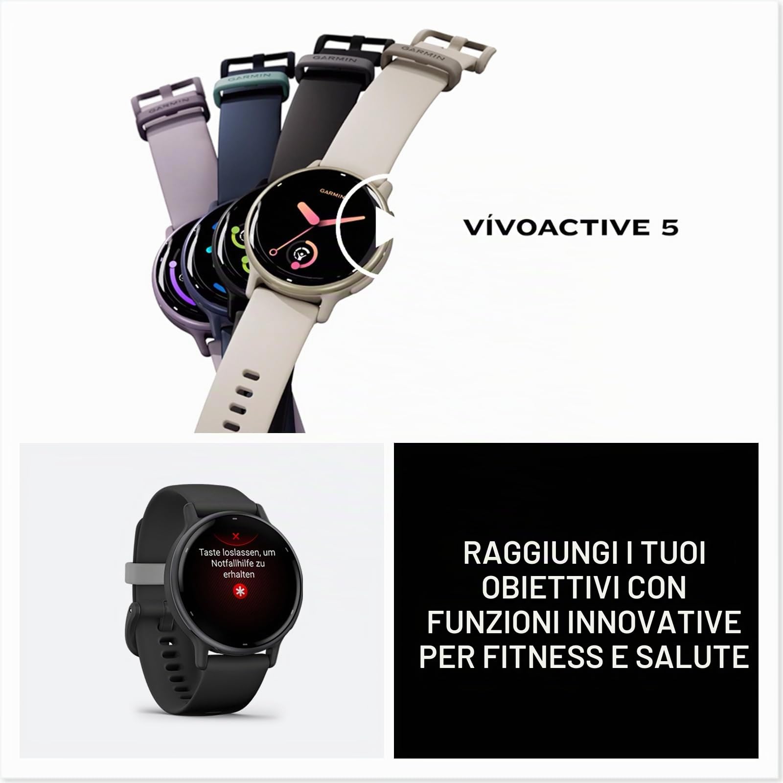 Garmin vívoactive 5, Smartwatch AMOLED 1,2", Cassa 42mm, Musica, Pay, +30 Sport, GPS, Cardio, Coach Sonno, Benefici Workout, Autonomia 11 giorni (Ivory & Cream Gold) (Ricondizionato)