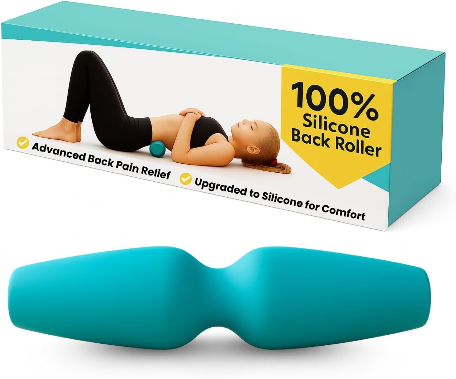 Foam Roller, Massager for Pain Relief Deep Tissue, Unique Design Targets Hard to Reach Muscles and Protects Your Spine, More Effective Than Larger Rollers, Easy to use no Balancing