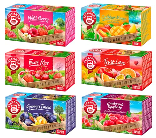 TEEKANNE Big Summer Tee Collection (6 x 20 Bags) Fruit Tea Set - Hot or Cold Tea + Gift Dekond