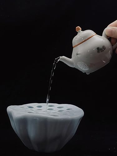 Miniatura 6 de Shadow Cyan Lotus Lotus Shaped Ceramic Flower Pot vase Lotus pod Zen Flower Arrangement Art Suitable for hydroponics of Dried Flowers and Home