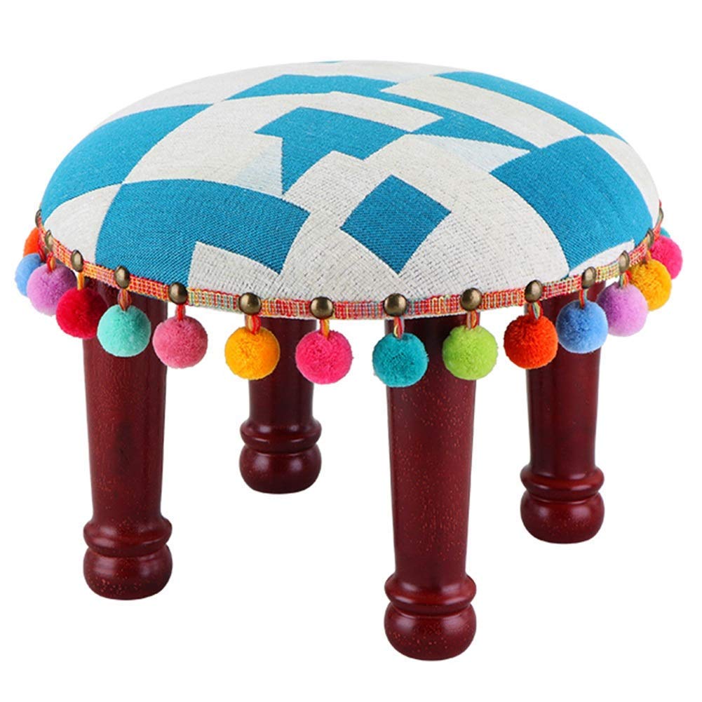 Taburete de madera MU, reposapiés y asiento bajo para hogar, salón y dormitorio infantil