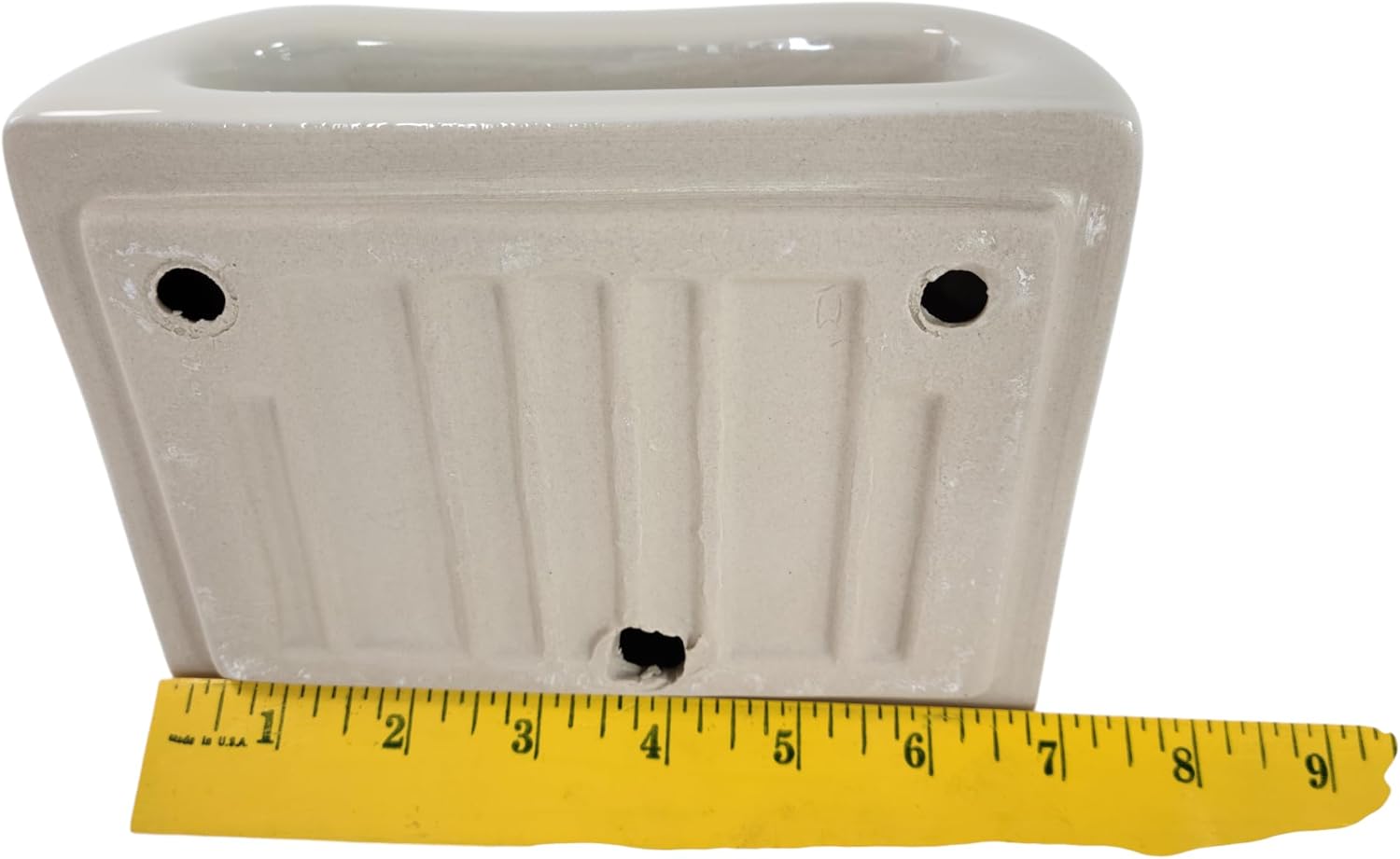 Beige Bone Almond Ceramic Soap Dish Tray Cloth Bar Washcloth Holder Bath Shower Bathtub