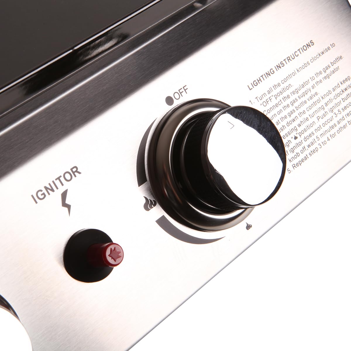 BENEFFITO Cooker - Plancha a Gas II - Acero Laminado en frío esmaltado - Quemadores de Acero Inoxidable - Cocción homogénea y Sabrosa - 4 Quemadores 10 KW