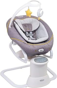 Graco All Ways Soother 2-in-1 Baby Swing and Portable Rocker Birth to 6 Months Approx, 0-9kg, with Vibration and Adjustable Swing Speed, Stargazer