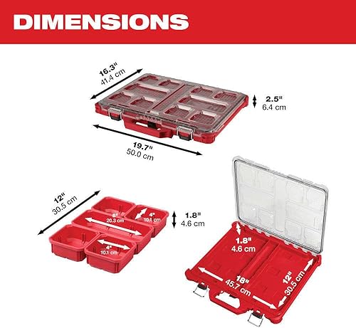 Miniatura 4 de Compatible con Milwaukee 48-22-8431 Organizador de herramientas de bajo perfil con 10 compartimentos