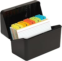 Vista 10 de H4D Tarjetero de índice de 3 x 5 con 100 tarjetas de índice a rayas pesadas y 25 divisores de plástico, rojo