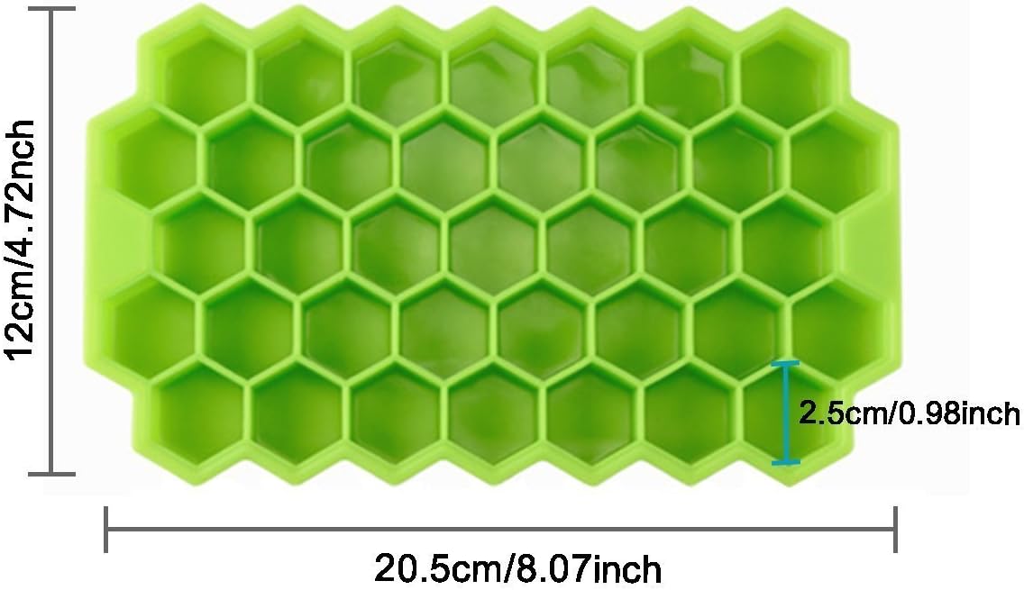 Ice Cube Trays with Lids, Qinbin 2Pack (74 Ice Cubes) Silicone Ice Cube Molds for Whiskey Storage, Cocktail, Beverages