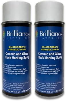 Brilliance Laser Inks Black Ceramic & Glass Marking Spray - 12 oz - 2 Pack