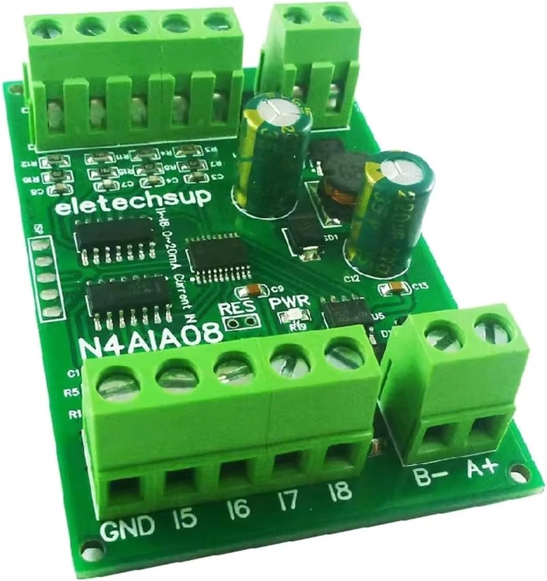 8-24CH 4-20MA to RS485 Current Analog Input Collector Module MODBUS RTU Board for PT100 K Thermocouple Pressure Sensor DC 12 24V(8CH Only Board)