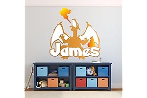 Personalized Poke-Charisard Wall Stickers for Bedroom Decor: Ultimate Pokemon Wall Art