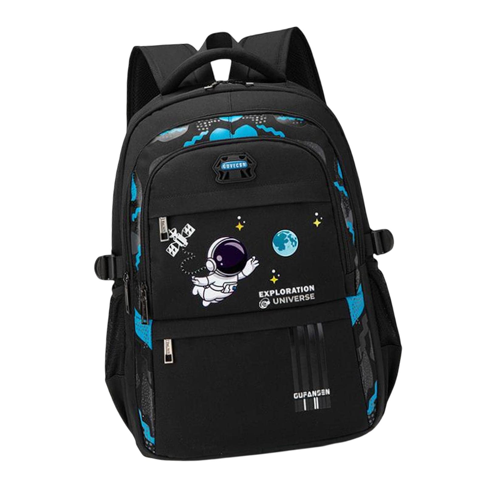 Astronaut Children's Backpack Cute Adjustable Shoulder Strap for Hiking Large Black-image-24