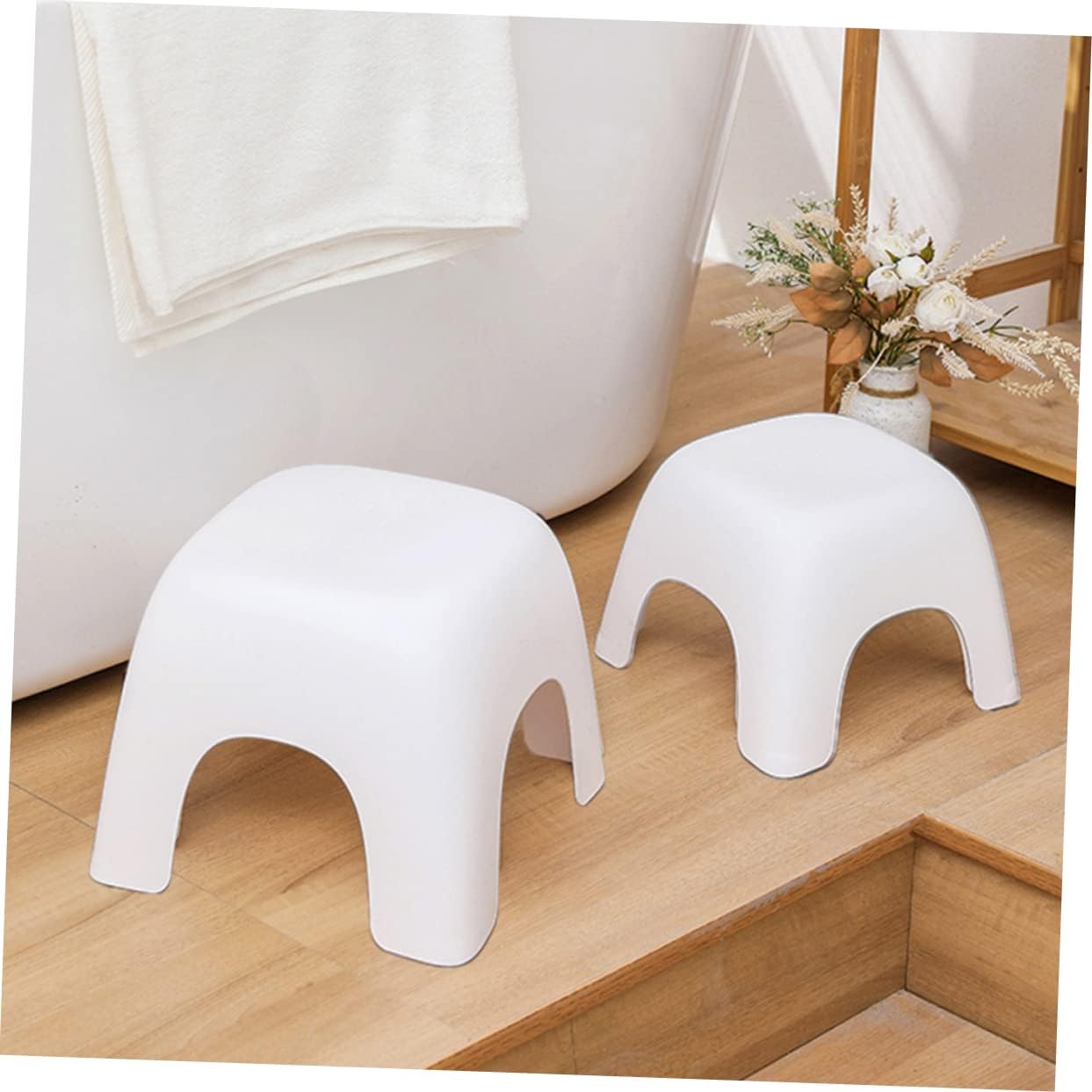 VICASKY Non Slip Plastic Step Stool Thickened Cartoon Footstool for Bathroom Living Room Stackable Bearing Seat for Boys