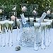 LSA International Moya Champagne Serving Ice Bucket and Flutes 6 oz, Set of 7, Luxury Elegant Curved Mouth Blown Glassware