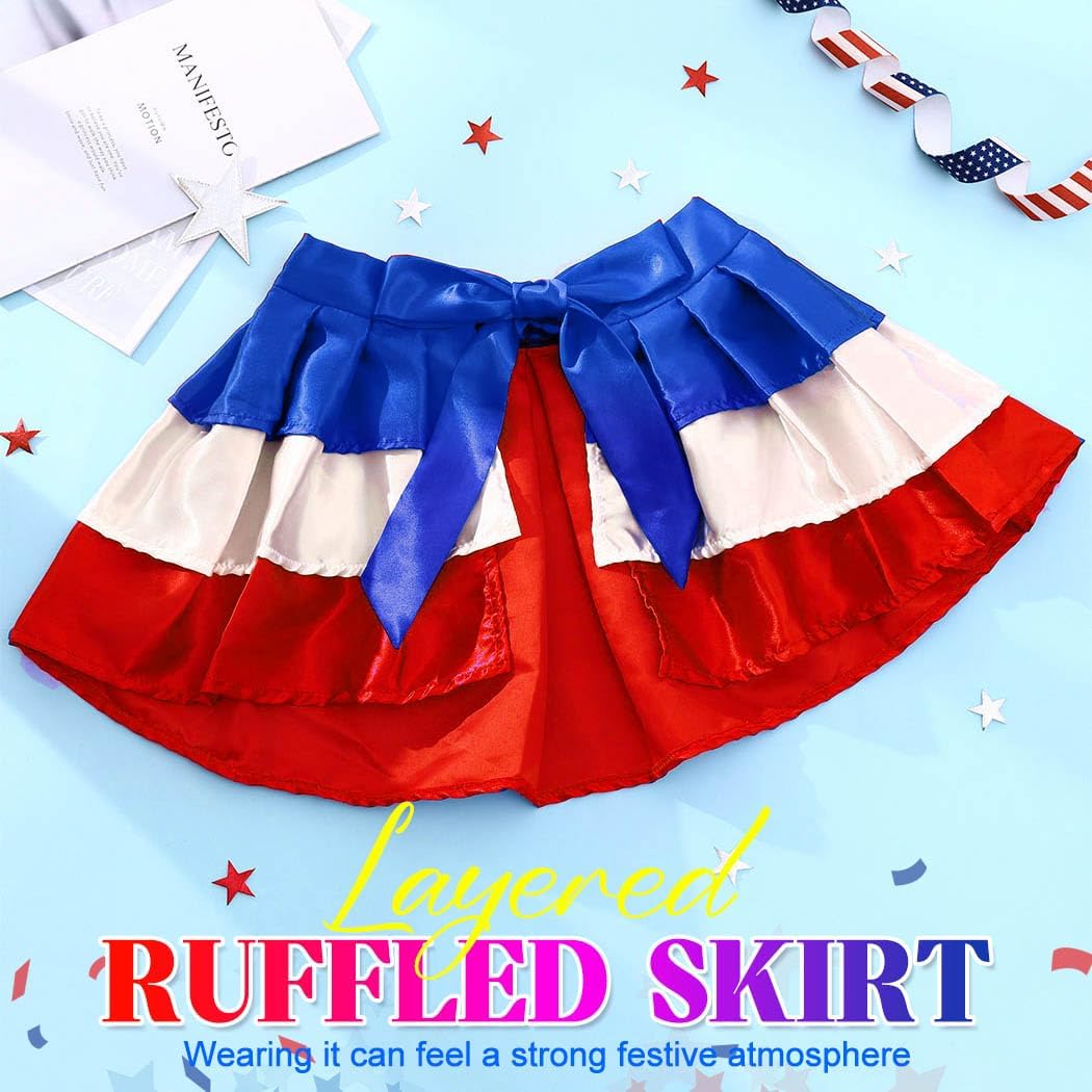 Nicute Mardi Gras Skirt Layered Ruffle Short Skirt Carnival Dance Costume for Women (Gold Purple Green)