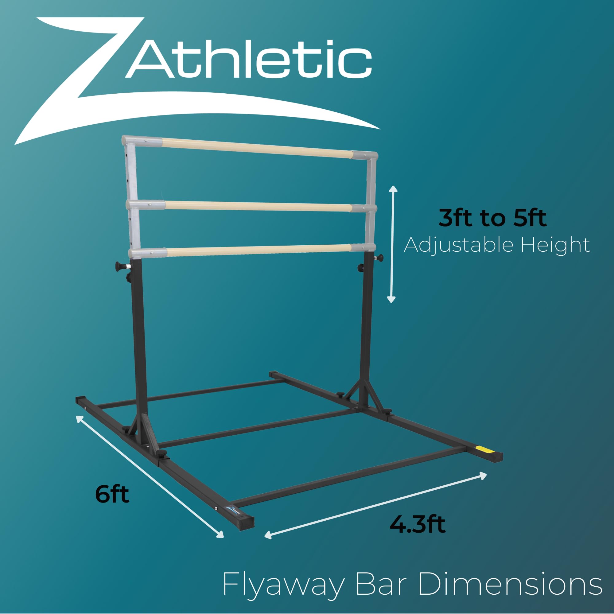 Z ATHLETIC Flyaway Duo Adjustable Horizontal Bar, Black