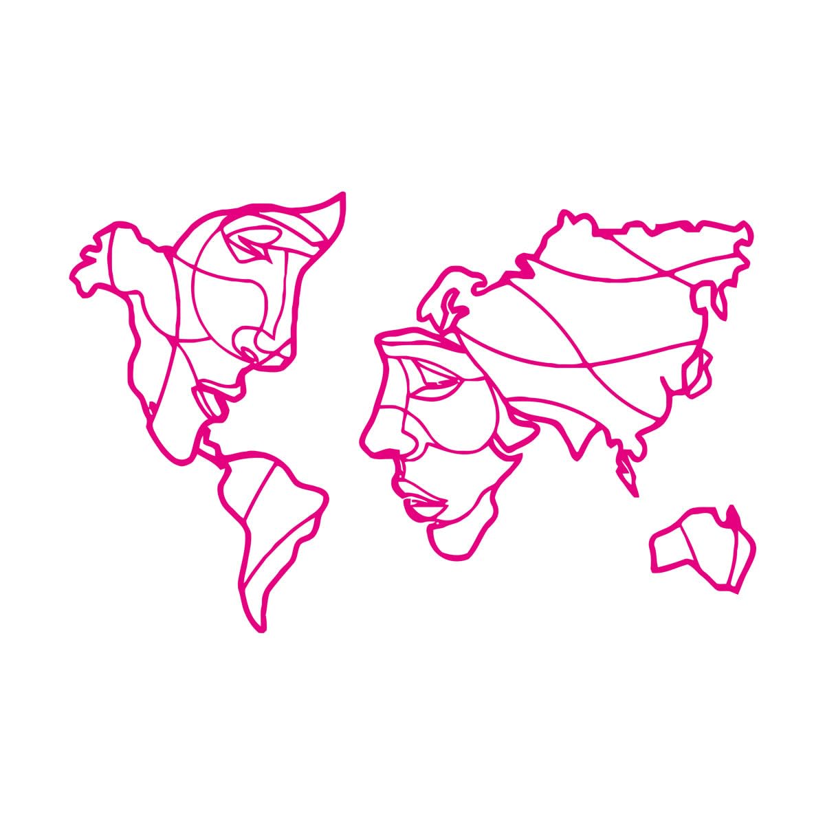 Engraving Decals Creative World Map Geometric Map Travel World 32x49.7cm It Won't Fall Off Small Rosered — image 1