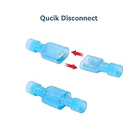 Vista 4 de HKS 150 PCS Conectores de Desconexión Rápida de Pala Hembra de Nylon - Rojo 22-18 AWG Kit de Conectores de Cable Eléctrico - Cobre Estañado