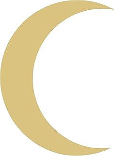 Crescent Moon Unfinished Wood Cutout, No Sanding Required, 1/4" Laser Cut Smooth MDF Cutout, Home Décor, Crafts, DIY Projects, Made in USA by Diverse Print & Cut