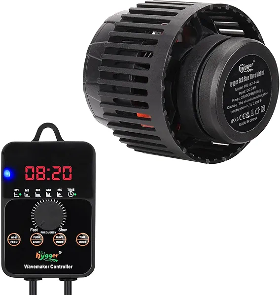 hygger Adjustable Flow Aquarium Wave Maker 24V DC Quiet Magnetic Powerhead Pump with Controller Fish Guard, 1500 GPH Fish Tank Wavemaker for 20-100 Gallon Saltwater Freshwater Aquariums