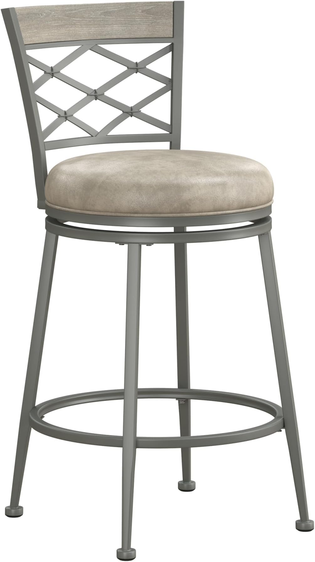 Hillsdale Hutchinson Swivel Counter Height Stool, Pewter