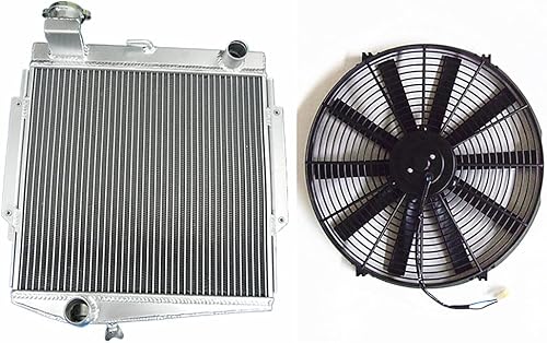 Radiador de aluminio completo de 3 filas para 1966-1970 Datsun Roadster Fairlady Manual 1967 1968 1969 + ventilador