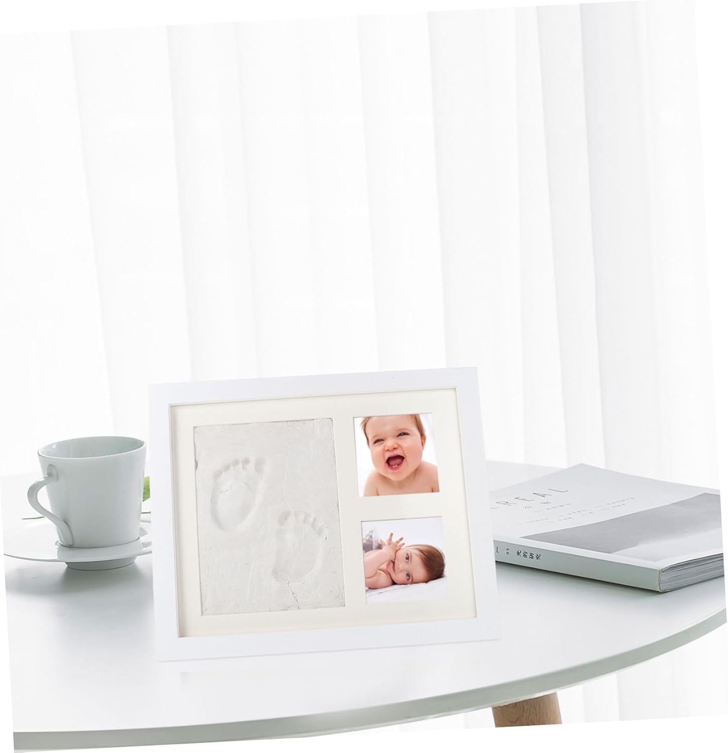 1set Handprint and Footprint Photo Frame Kit Creative Display Holder Safe for Newborn Memories for Nursery Decor and Keepsakes