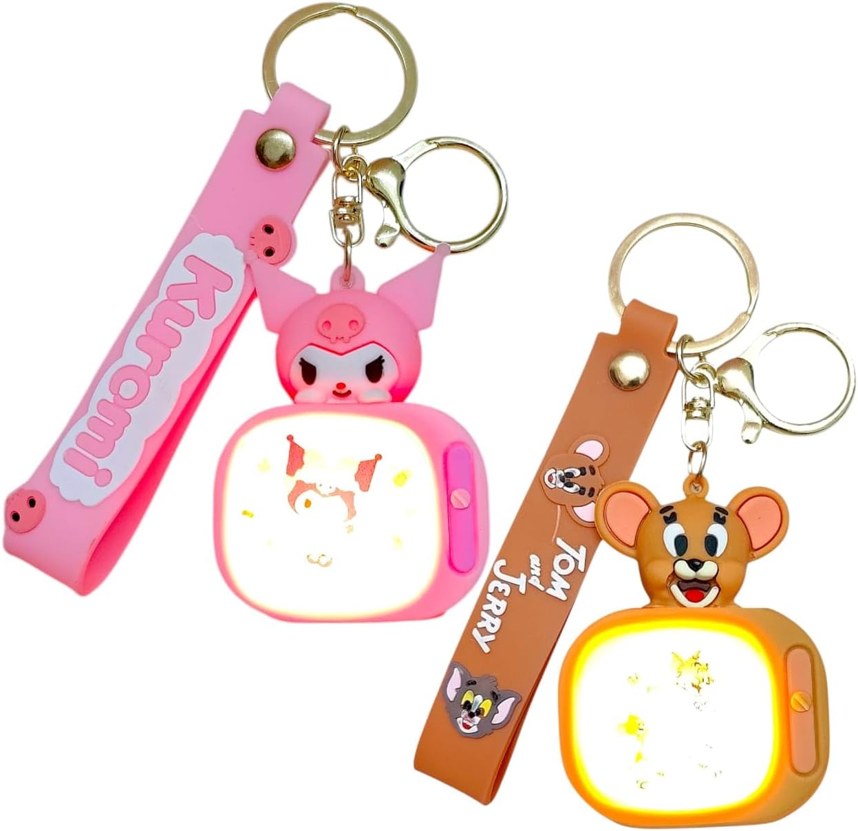LED Light Keychain With Strap | Multicolor Keychain For Handbag, Car, Bike | Cartoon Keyring | Men & Women Keyring | Elegant Key Ornament | Return Gift For Girls & Boys