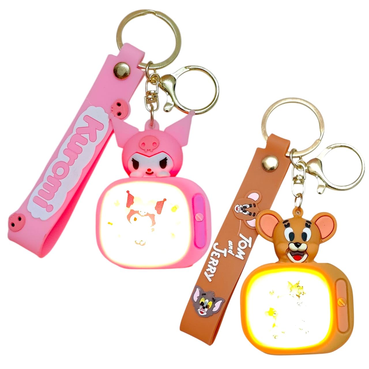 LED Light Keychain With Strap | Multicolor Keychain For Handbag, Car, Bike | Cartoon Keyring | Men & Women Keyring | Elegant Key Ornament | Return Gift For Girls & Boys