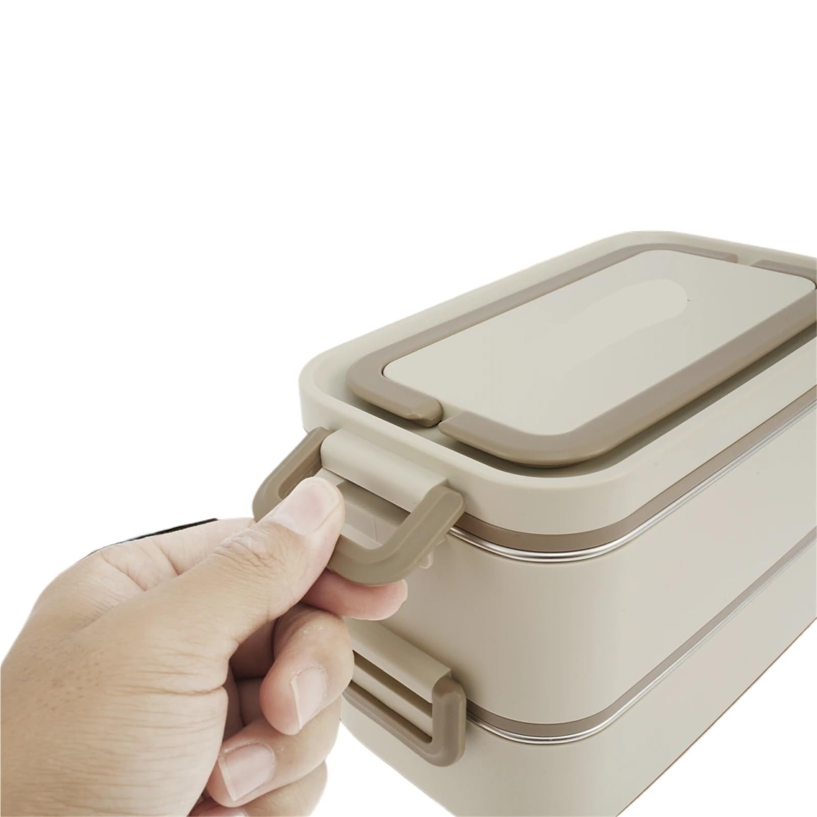 Schiscetta Pranzo Contenitore for alimenti portatile impilabile in acciaio inossidabile a 2 livelli, contenitore for alimenti da 2 litri