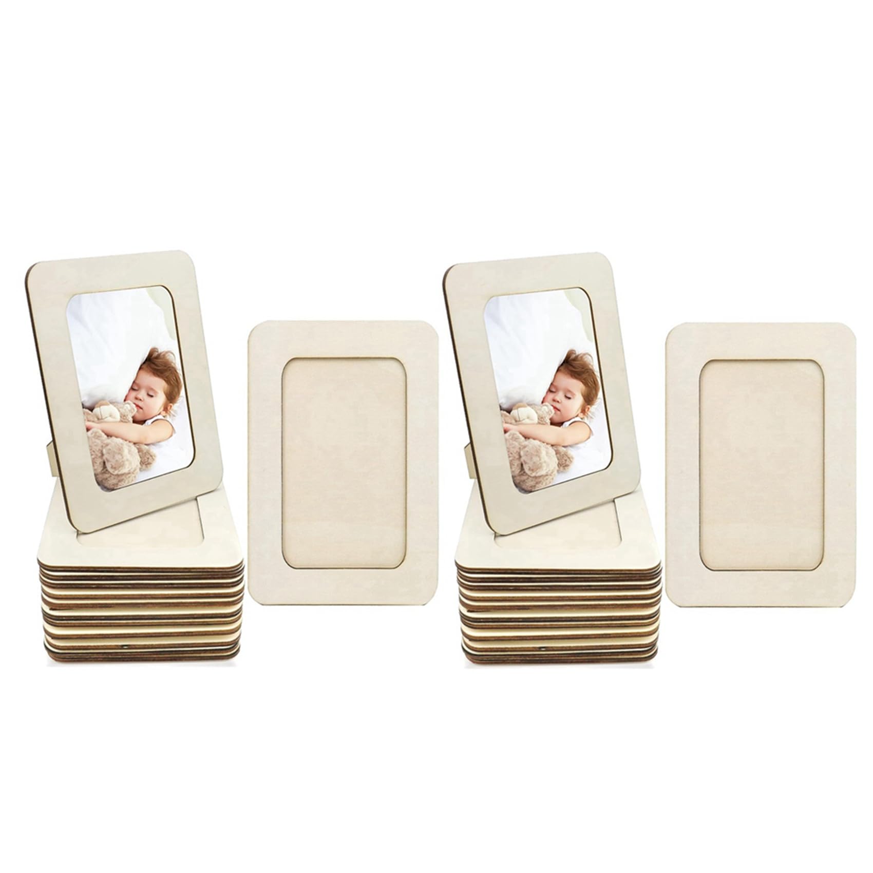 Cadres photo en bois à personnaliser pour décoration de table mariage