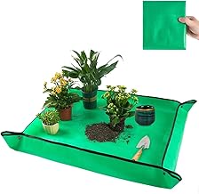 ecofynd 26x26 Inch Gardening Mat, Waterproof & Foldable PE Potting Tray for Indoor Bonsai, Succulents, Seedlings & Plant Care
