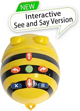 Beginner's Programming Material: 6 Bee Bot Floor Robot and 1 Hive Storage Bag - New See & Say Version - Programmable Set