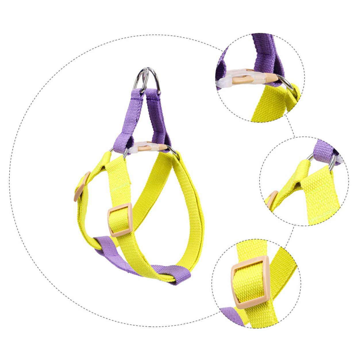 FRCOLOR 3pièces Réglable pour Chien Gilet De Traction Respirant pour Promenade Extérieur Ceinture Sécurisée pour Chiens Design Et sans Laisse