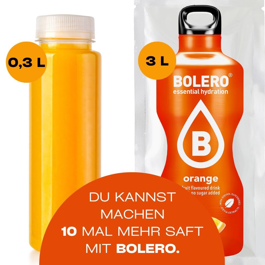 Bolero GREEN FUSION MIX 24x9g | Saftpulver ohne Zucker, gesüßt mit Stevia + Vitamin C | geeignet für Kinder, Sportler und Diabetiker