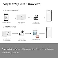 Vista 4 de Minoston Zwave Plug, serie 800 con monitoreo de energía, medidor de potencia, interruptor de salida Z-Wave, requiere concentrador Z-Wave, funciona
