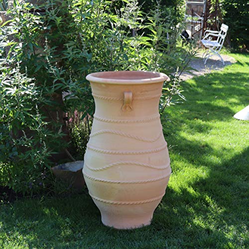 Palatina Werkstatt Anfora de terracota hecha a mano, 130 cm, resistente a las heladas, decoración de jardín para sus plantas y flores