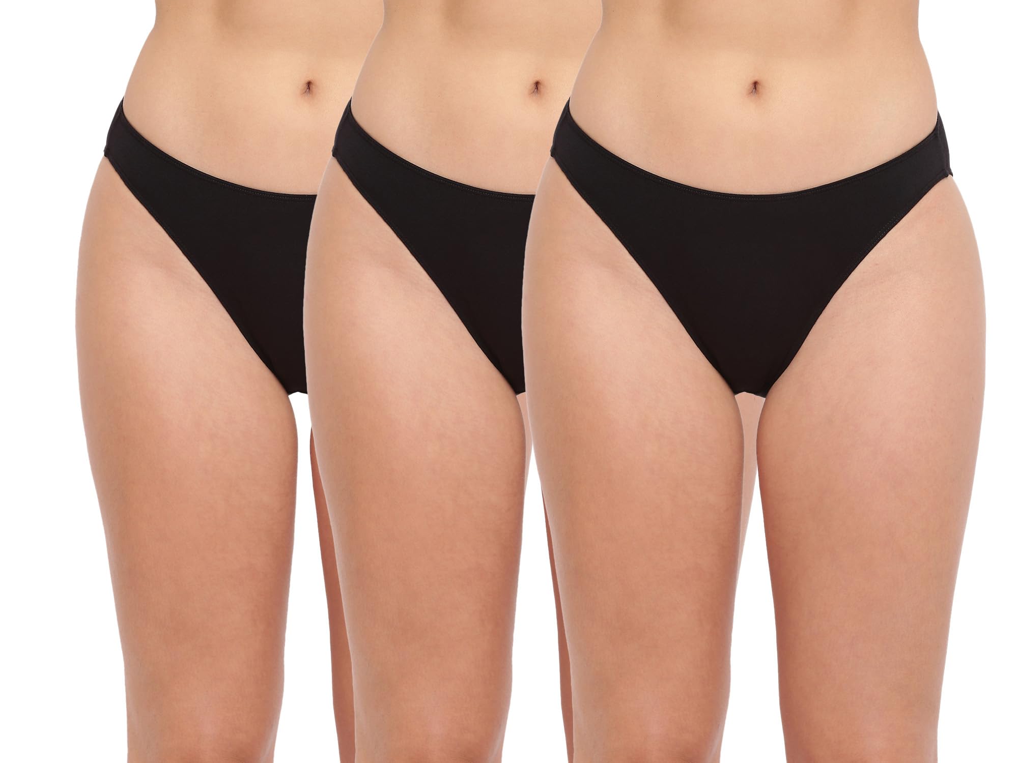 la intimo BASIICS Glamo Antimicrobial High Leg Brief Panty for Women (Pack of 3)-picture-10