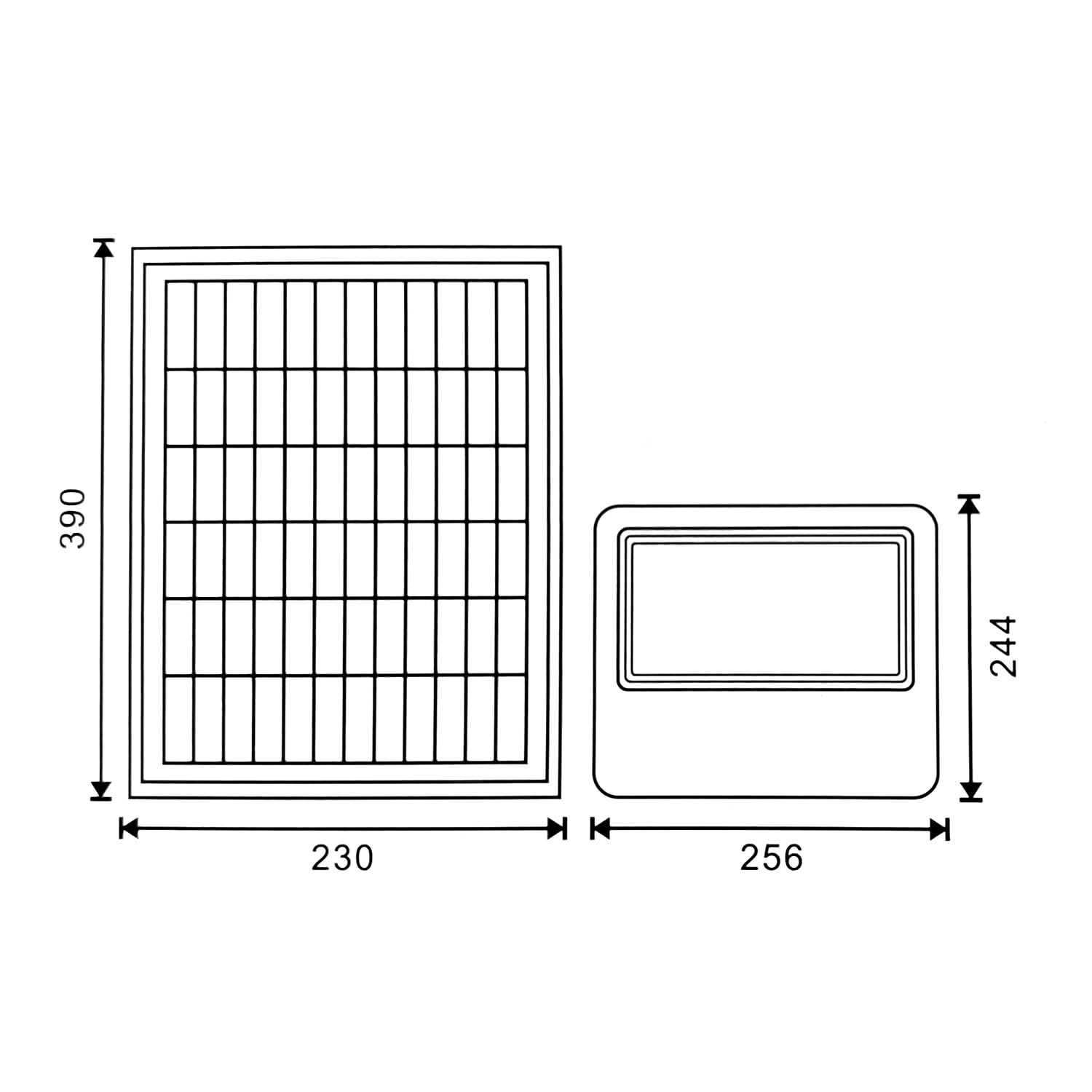 M Ledme - Proiettore solare a LED da 150W con telecomando, 145 lumen, dimmerabile, IP65, Luce fredda (6000k), batteria di grande capacità 15.000 mAh. Lunghezza del cavo 2,10M