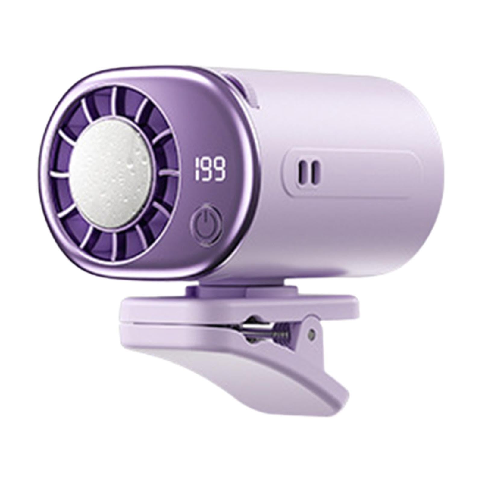 Ventilatore Portatile con Ventola Regolabile Display LED Climatizzatore Mini Ricaricabile 360 Gradi Adatto Auto Scrivania Passeggino, Viola