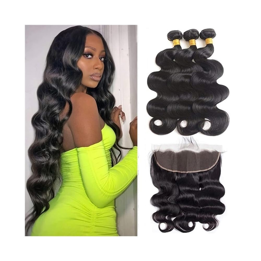quotidiano Fasci di body wave 3/4 con frontale in pizzo 13x4 HD