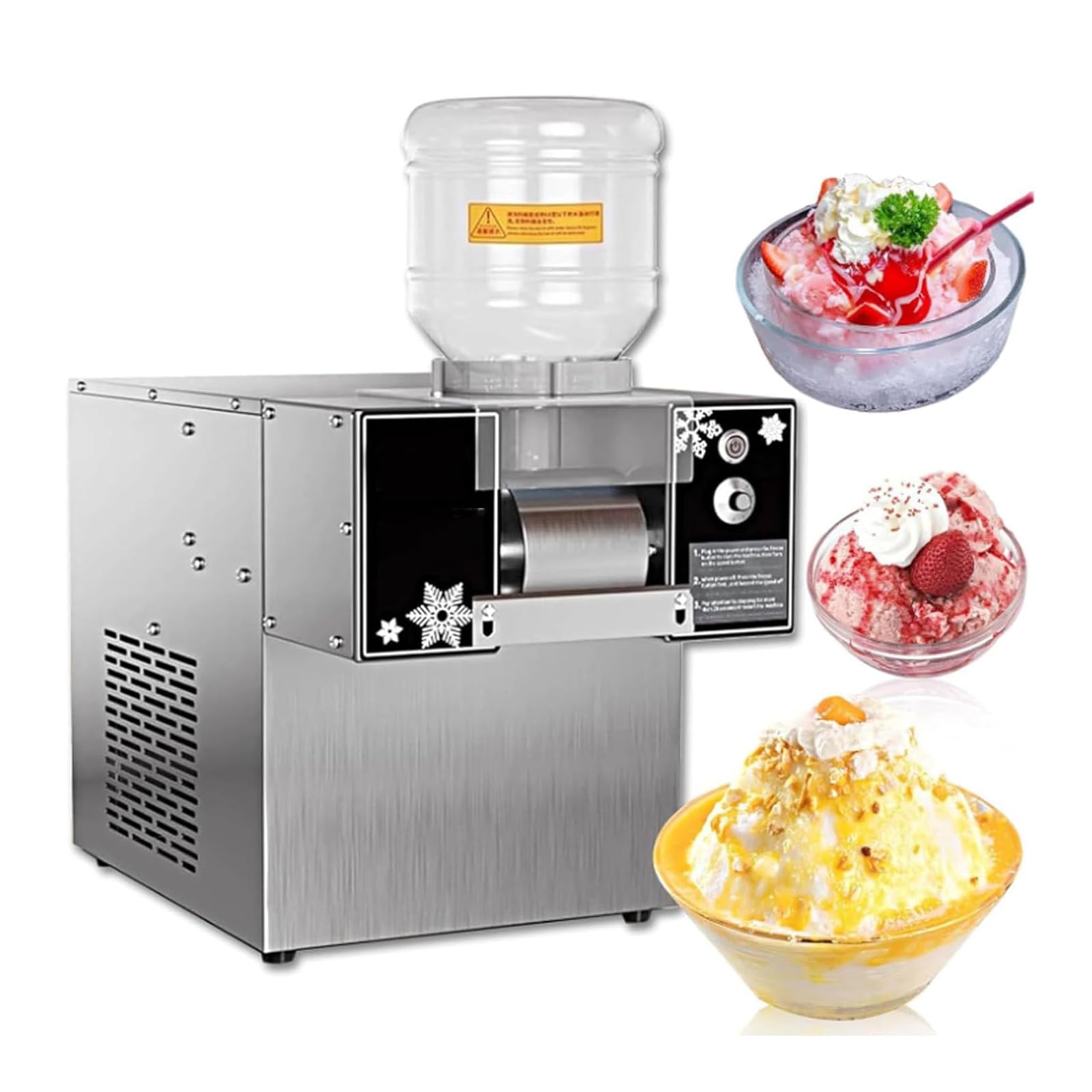 KUSOLE Shaved Ice Machine - Quickly Dispenses Ice In 4 Seconds After Pre-Cooling, Suitable For Bases Such As Milk, Juice, Coffee, Beer, Or Wine. 60kg(24hours)