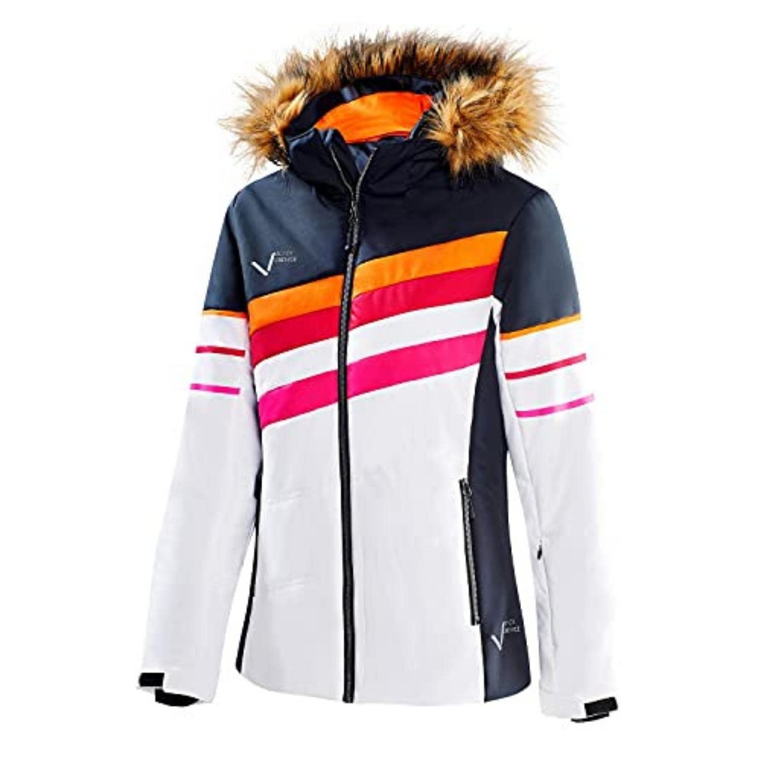 Black Crevice Damen Skijacke, schwarz/weiß, 38