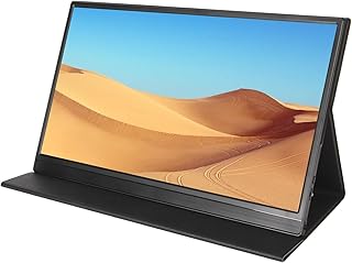 Monitor Portátil, 15,6 Polegadas 1080P FHD USB-C Monitor para Laptop HDMI Display de Computador IPS Monitor de Jogos Com Estojo de PU, Monitor Externo para Laptop, Smartphone PS3