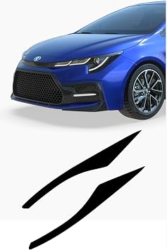 Amber Delete Headlight Tint compatible with 2019-2022 Toyota Corolla Sedan and Hatchback. Black smoke vinyl overlay accessories